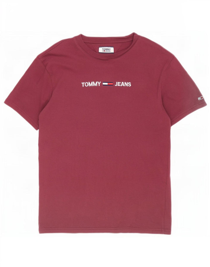 T-shirt grafica da uomo Tommy Hilfiger Top in cotone bordeaux medio