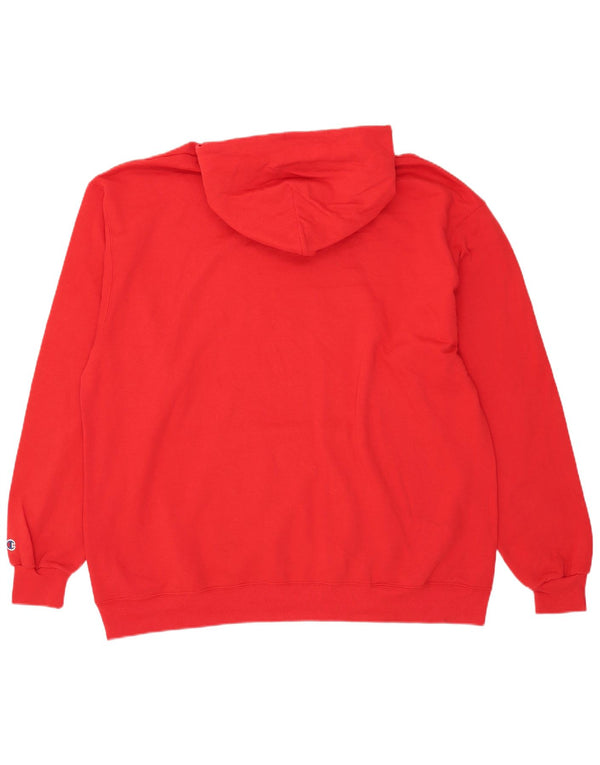 Felpa con cappuccio grafica da uomo Champion 3XL cotone rosso