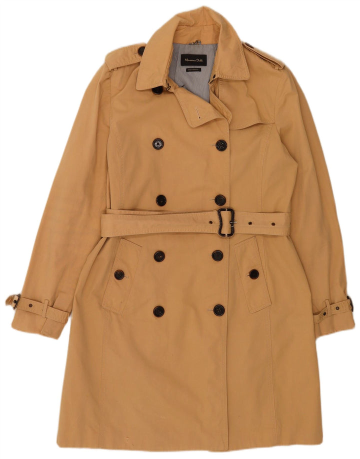 Trench da donna Massimo Dutti UK 14 grande cotone beige