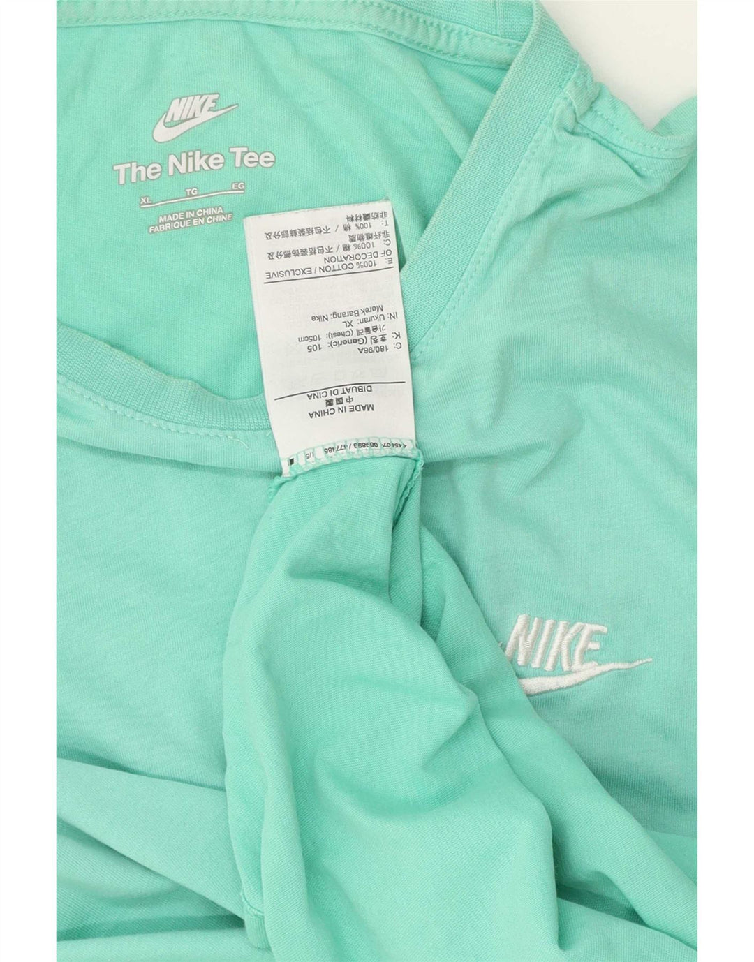 T-shirt Nike da uomo Top XL in cotone turchese