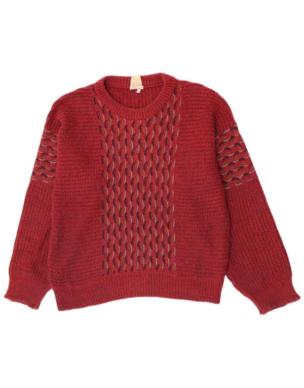 Maglione da uomo girocollo Fiume IT 46 piccolo acrilico geometrico marrone