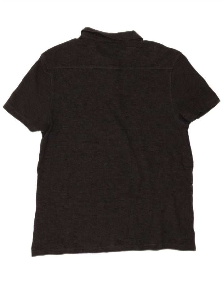 Polo da uomo All Saints grande in cotone nero