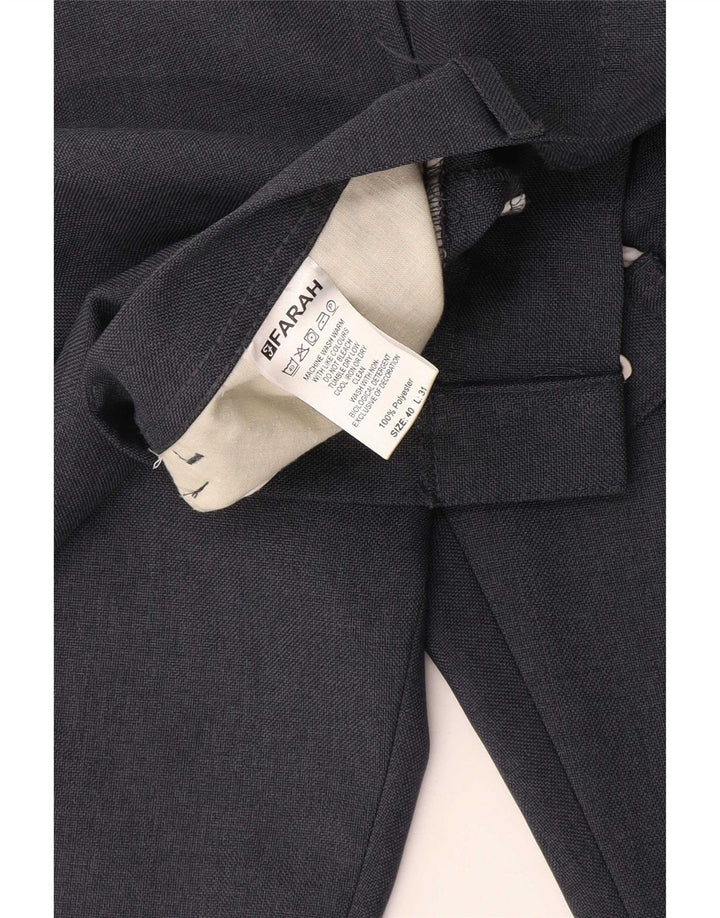 Pantaloni casual dritti da uomo Farah W40 L31 poliestere blu navy