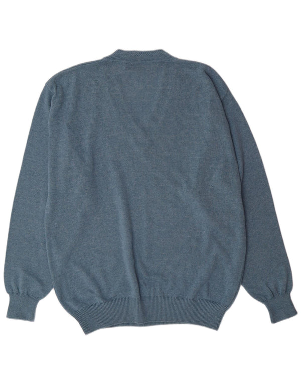 FRANK ALEXS Maglione da uomo con scollo a V IT 54 XL Cotone geometrico blu