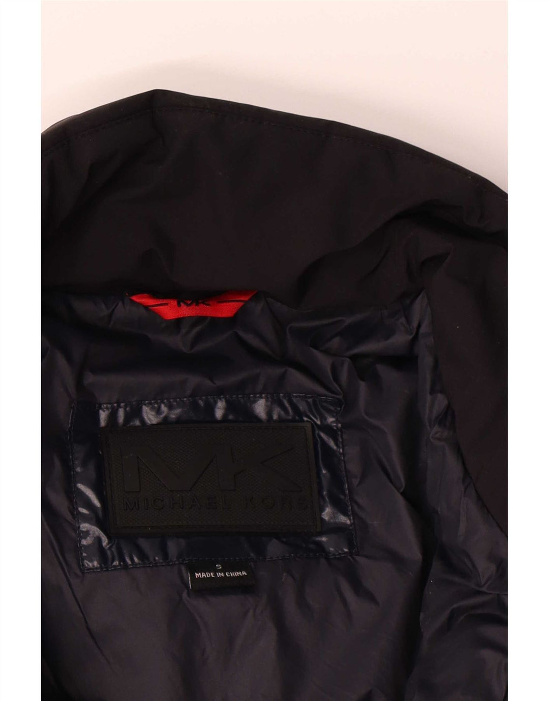 Giacca imbottita ampia da uomo Michael Kors UK 36 piccola in poliestere blu navy