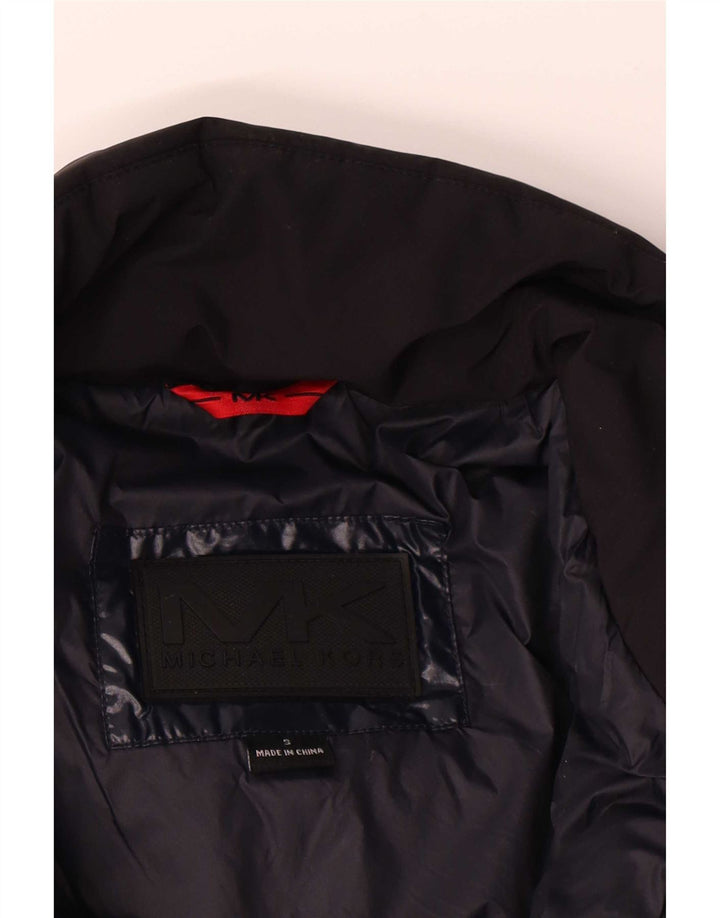 Giacca imbottita ampia da uomo Michael Kors UK 36 piccola in poliestere blu navy