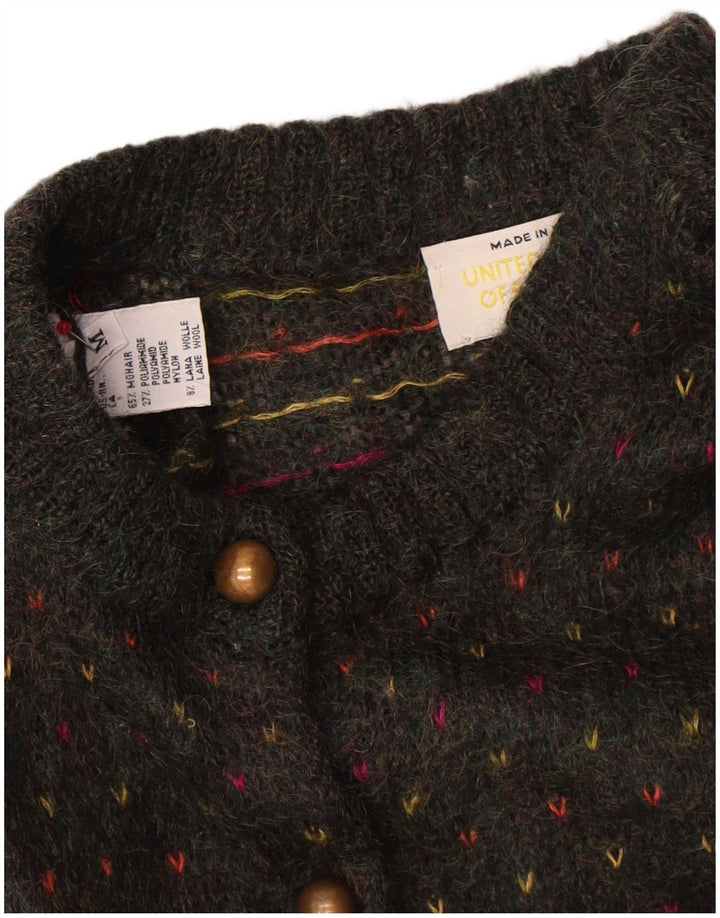 Maglione cardigan da donna Benetton UK 14 Medio multicolore Fair Isle