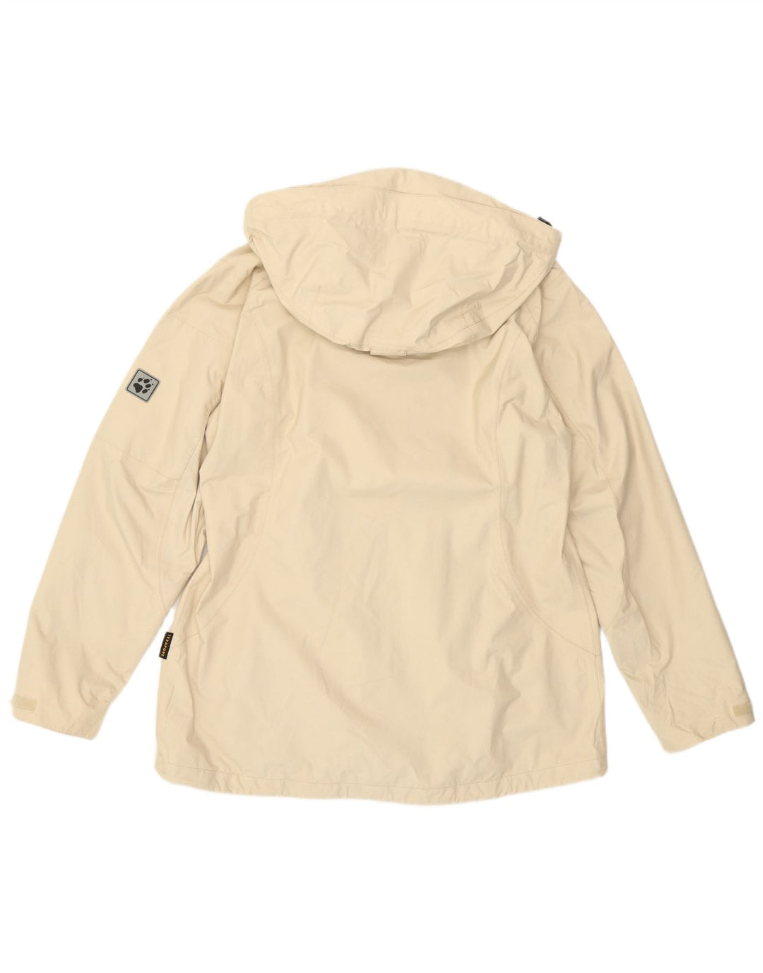 Giacca antipioggia con cappuccio da donna Jack Wolfskin UK 16 Large in poliammide bianco sporco