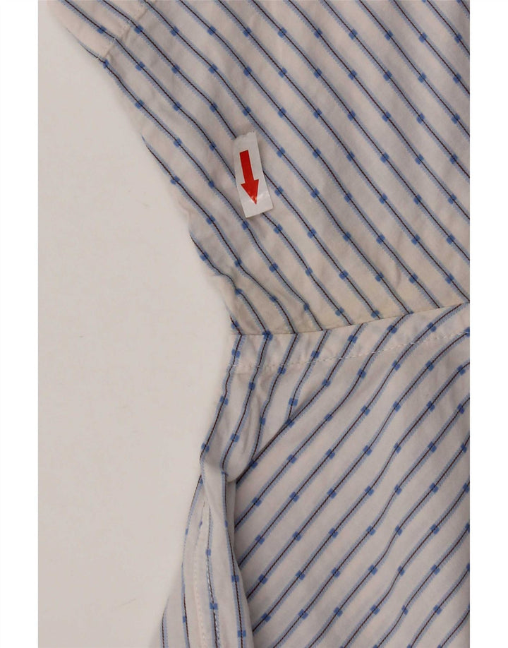 Gap Camicia da uomo a maniche corte vestibilità comoda in cotone a righe bianche medie