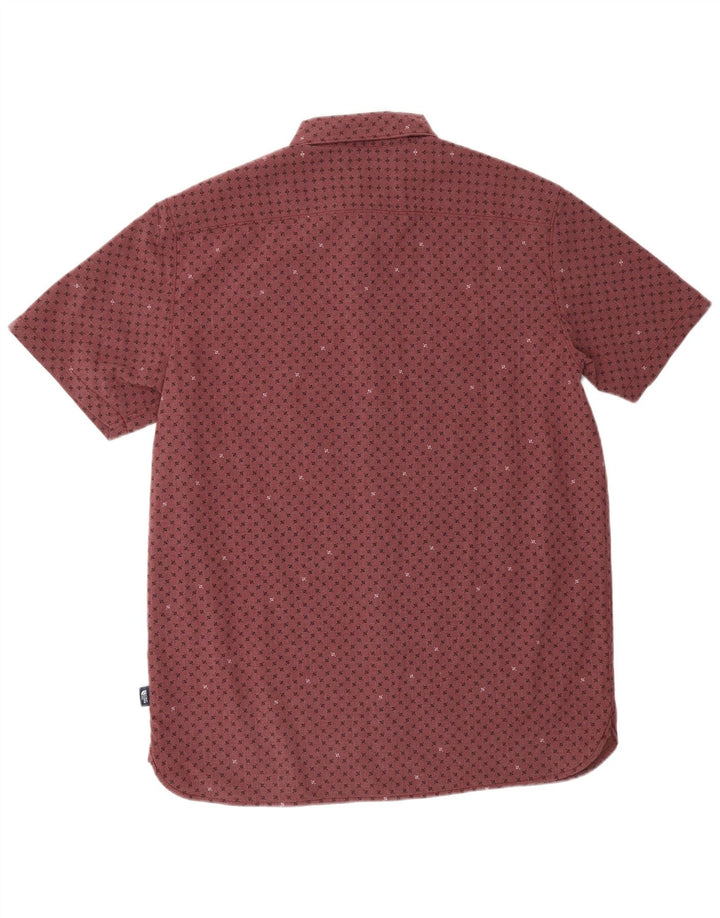 THE NORTH FACE Camicia a maniche corte da uomo Grande poliestere geometrico bordeaux