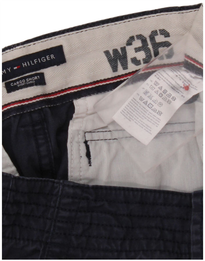 TOMMY HILFIGER Pantaloncini cargo da uomo W36 Large Blu Navy in cotone