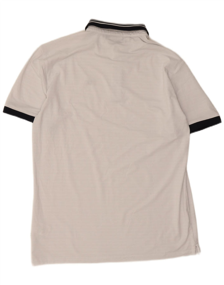 Polo da golf da uomo Calvin Klein in poliestere color block bianco medio