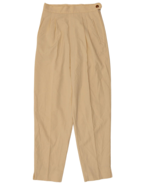 Pantaloni casual con ancoraggio a vita alta da donna Swish IT 42 medio W26 L28 Beige