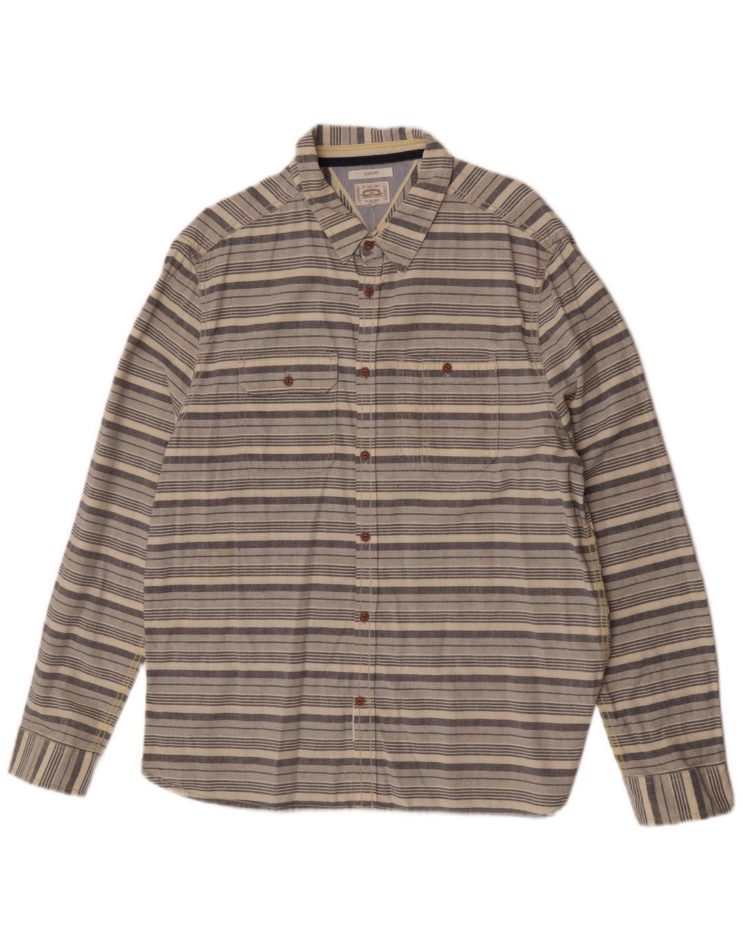 Camicia slim fit da uomo White Stuff 2XL in cotone a righe beige