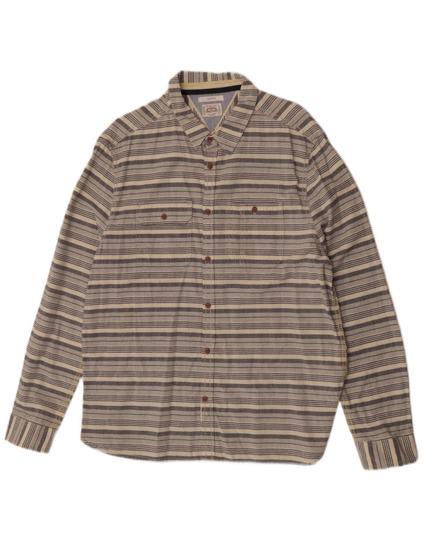 Camicia slim fit da uomo White Stuff 2XL in cotone a righe beige