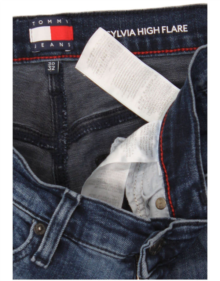 Tommy Hilfiger Donna Sylvia Flared Jeans W30 L32 Blu Navy Cotone