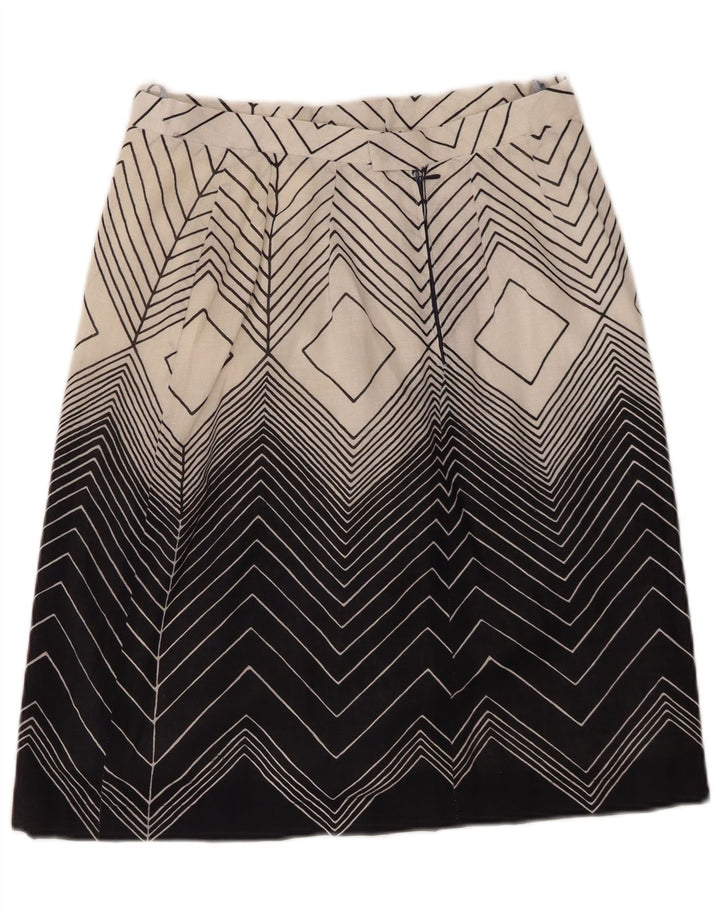 VINTAGE Womens A-Line Skirt W30 Medium White Colourblock