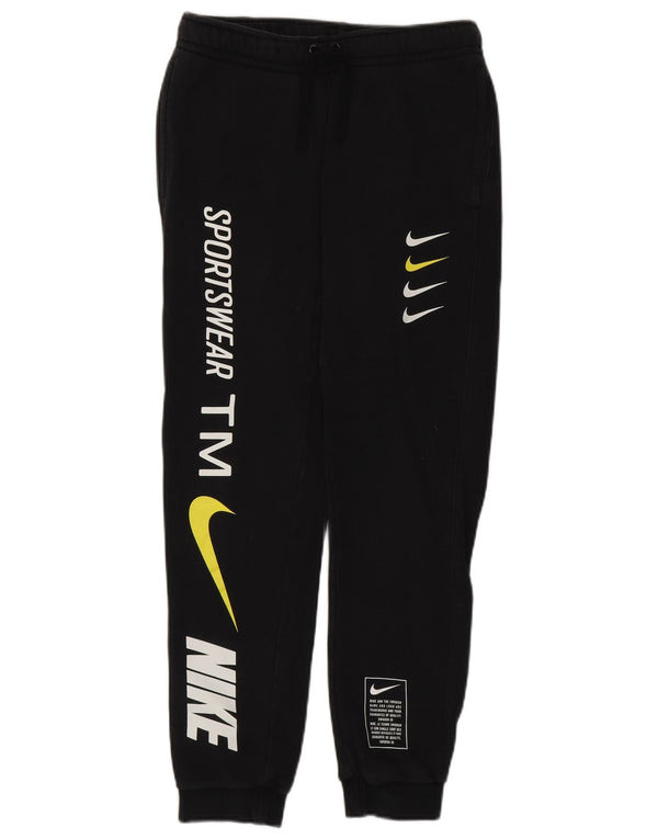 Pantaloni da tuta con grafica NIKE Swoosh da donna, pantaloni da jogging UK 6 XS neri
