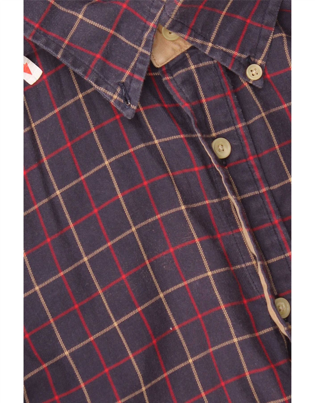 Tommy Hilfiger Camicia da uomo in flanella piccola in cotone a quadri blu navy