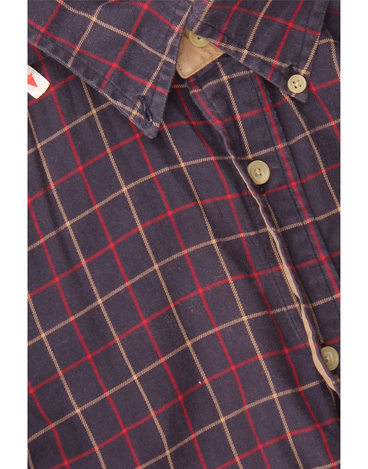 Tommy Hilfiger Camicia da uomo in flanella piccola in cotone a quadri blu navy