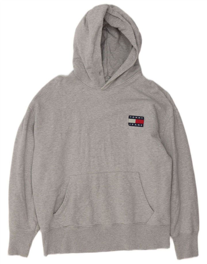 Maglione con cappuccio da uomo Tommy Hilfiger in cotone grigio medio