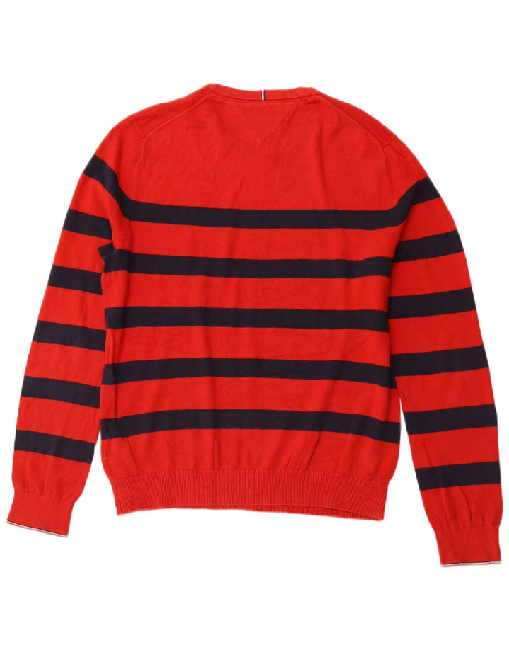 TOMMY HILFIGER Maglione da uomo girocollo in cotone a righe rosse medie
