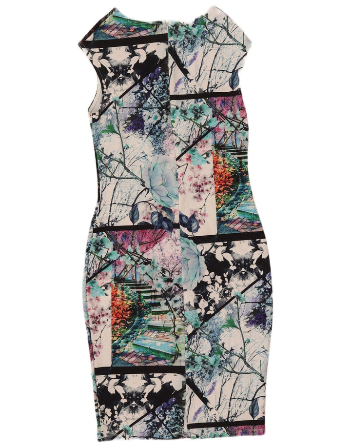 Abito aderente grafico da donna Lipsy UK 10 Piccolo poliestere multicolore