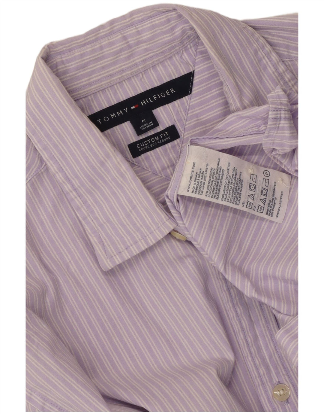 Camicia da uomo su misura Tommy Hilfiger Cotone a righe viola medio