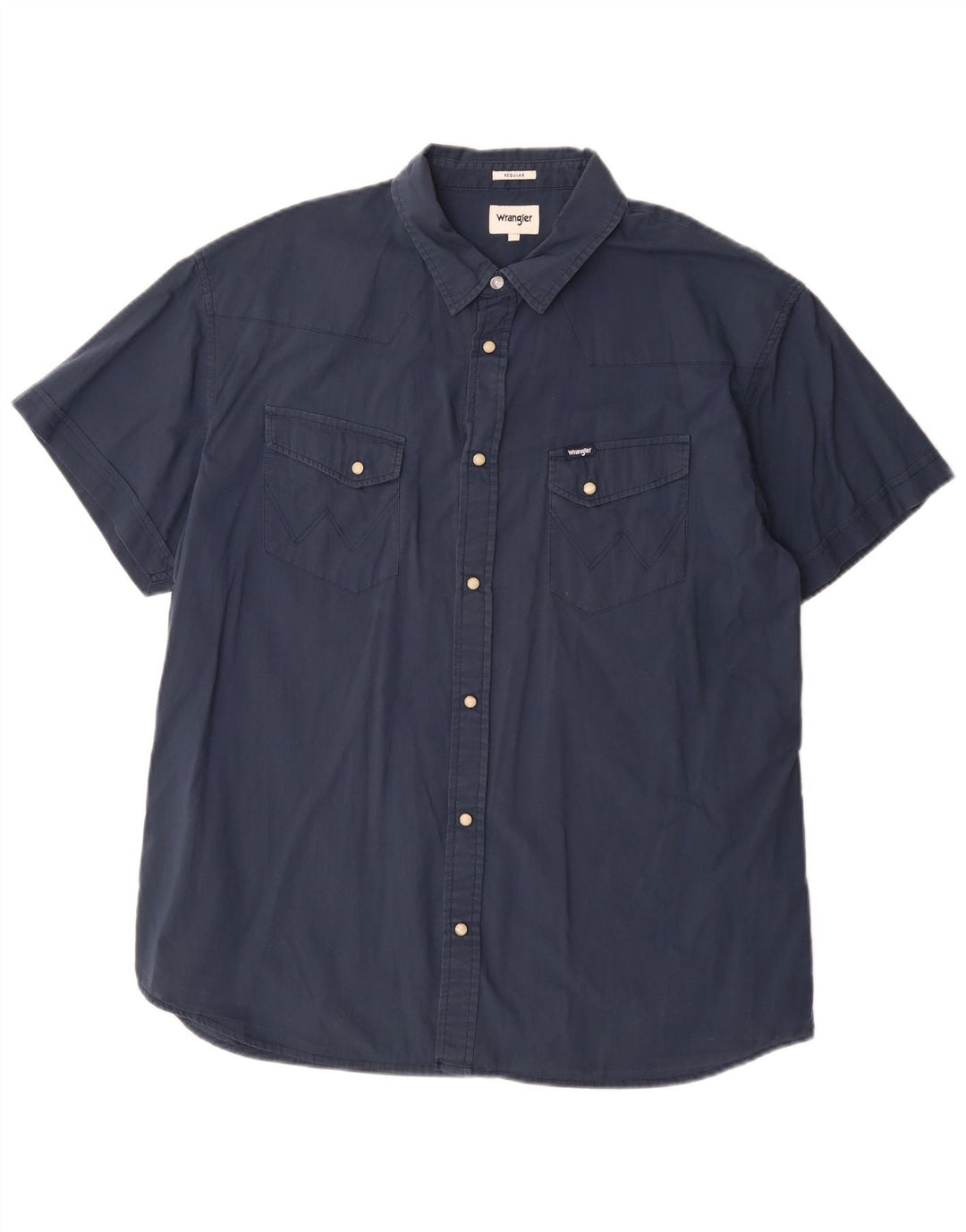 Camicia Wrangler da uomo a maniche corte vestibilità regolare 2XL cotone blu navy