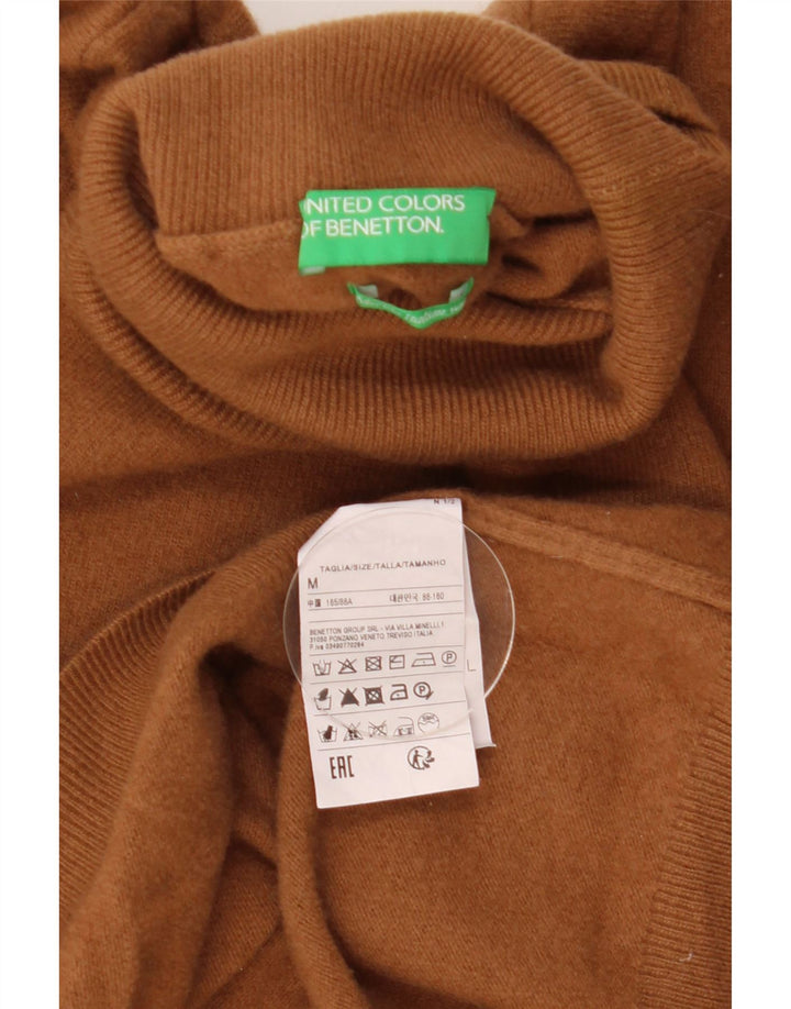 Maglione da donna Benetton a collo alto corto UK 12 Marrone medio
