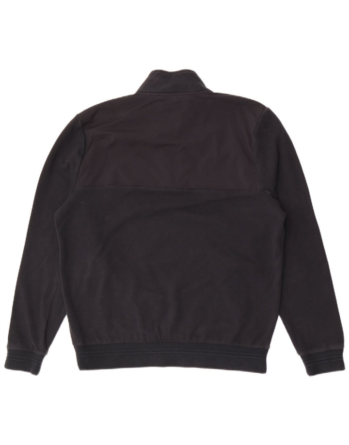 CREW CLOTHING Felpa da uomo con zip e collo, grande, color block nero