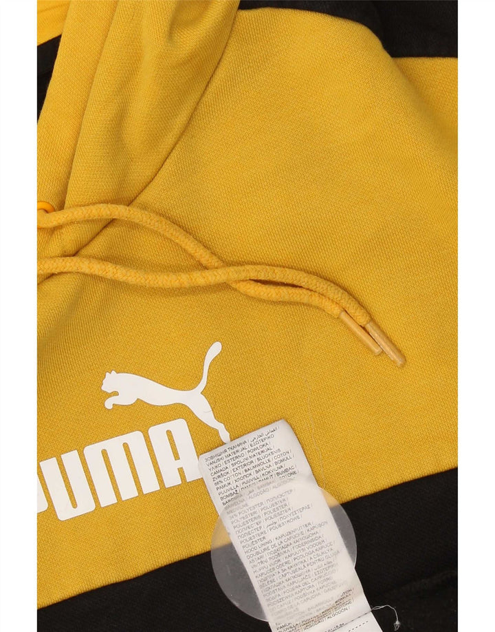 Felpa con cappuccio da uomo Puma in cotone color block giallo medio