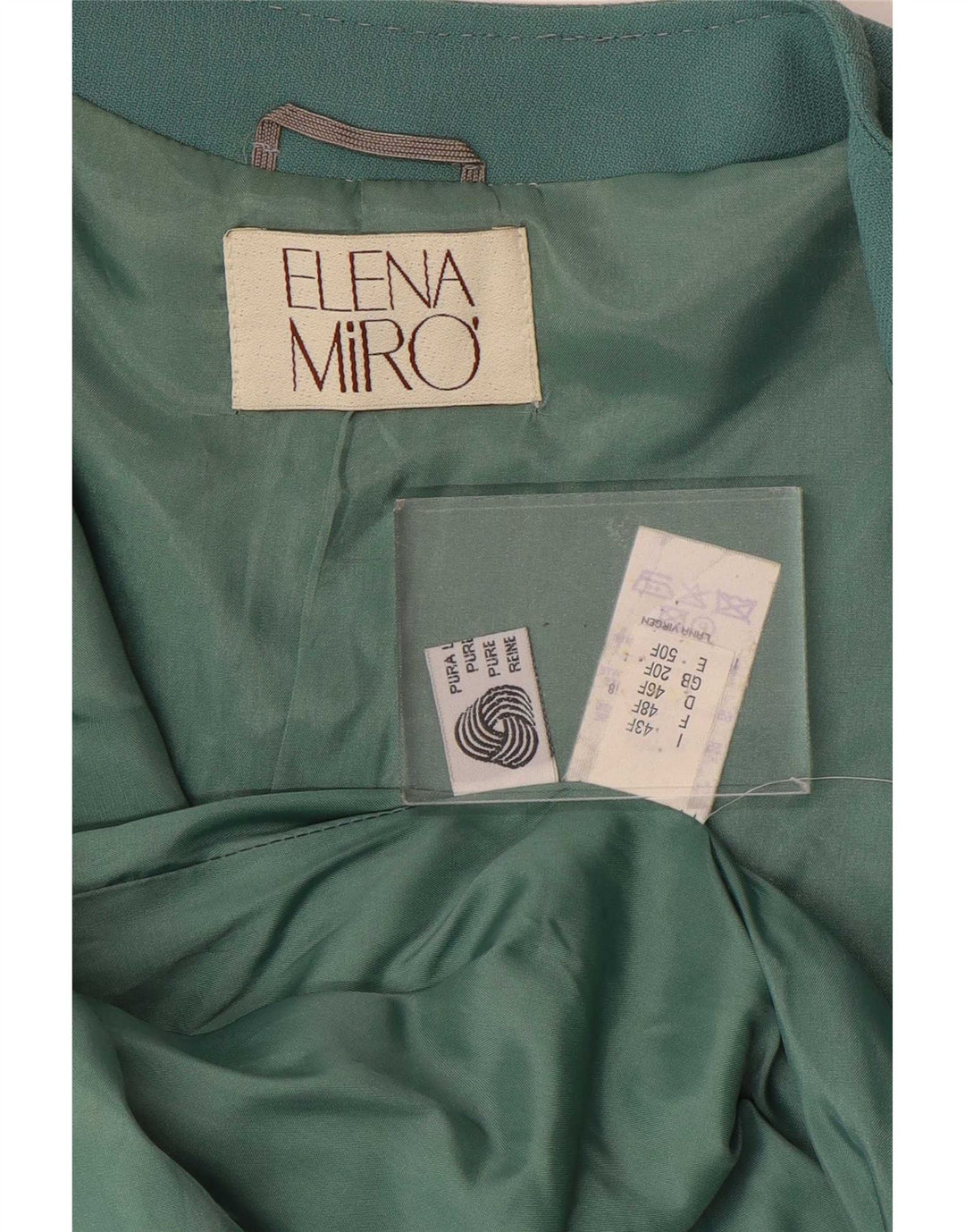 ELENA MIRO Giacca blazer a 4 bottoni da donna UK 20 2XL Lana vergine verde
