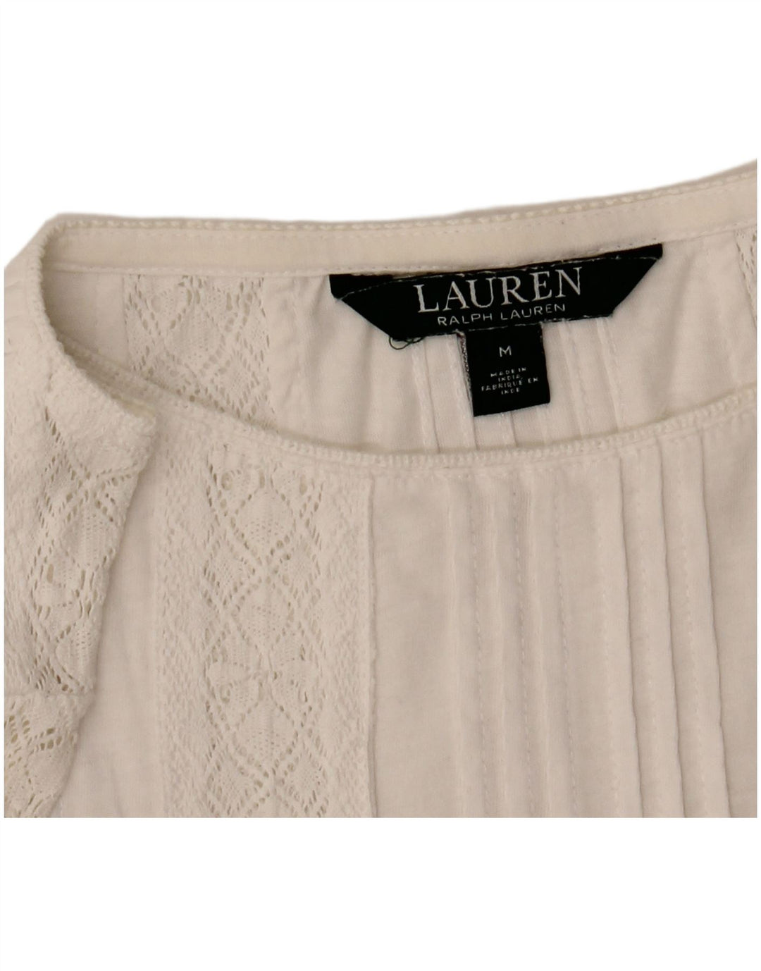 Top in camicetta da donna Ralph Lauren UK 14 bianco medio