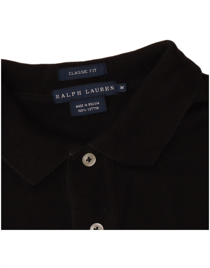 Polo Ralph Lauren da donna vestibilità classica UK 14 cotone nero medio