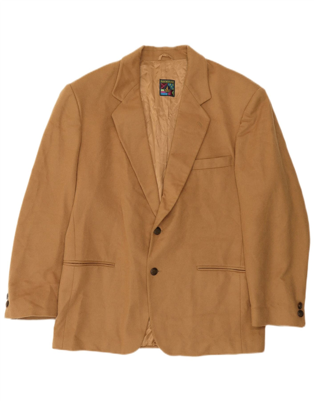 Giacca blazer da uomo a 2 bottoni Navigare UK 40 Large Beige Lana