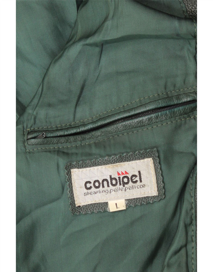 Giacca in pelle bomber da uomo Conbipel UK 40 grande in pelle verde