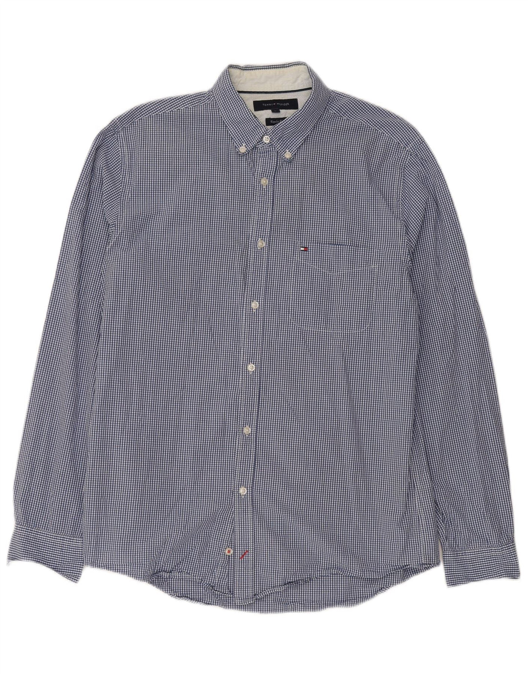 TOMMY HILFIGER Camicia da uomo vestibilità regolare grande cotone a quadretti blu
