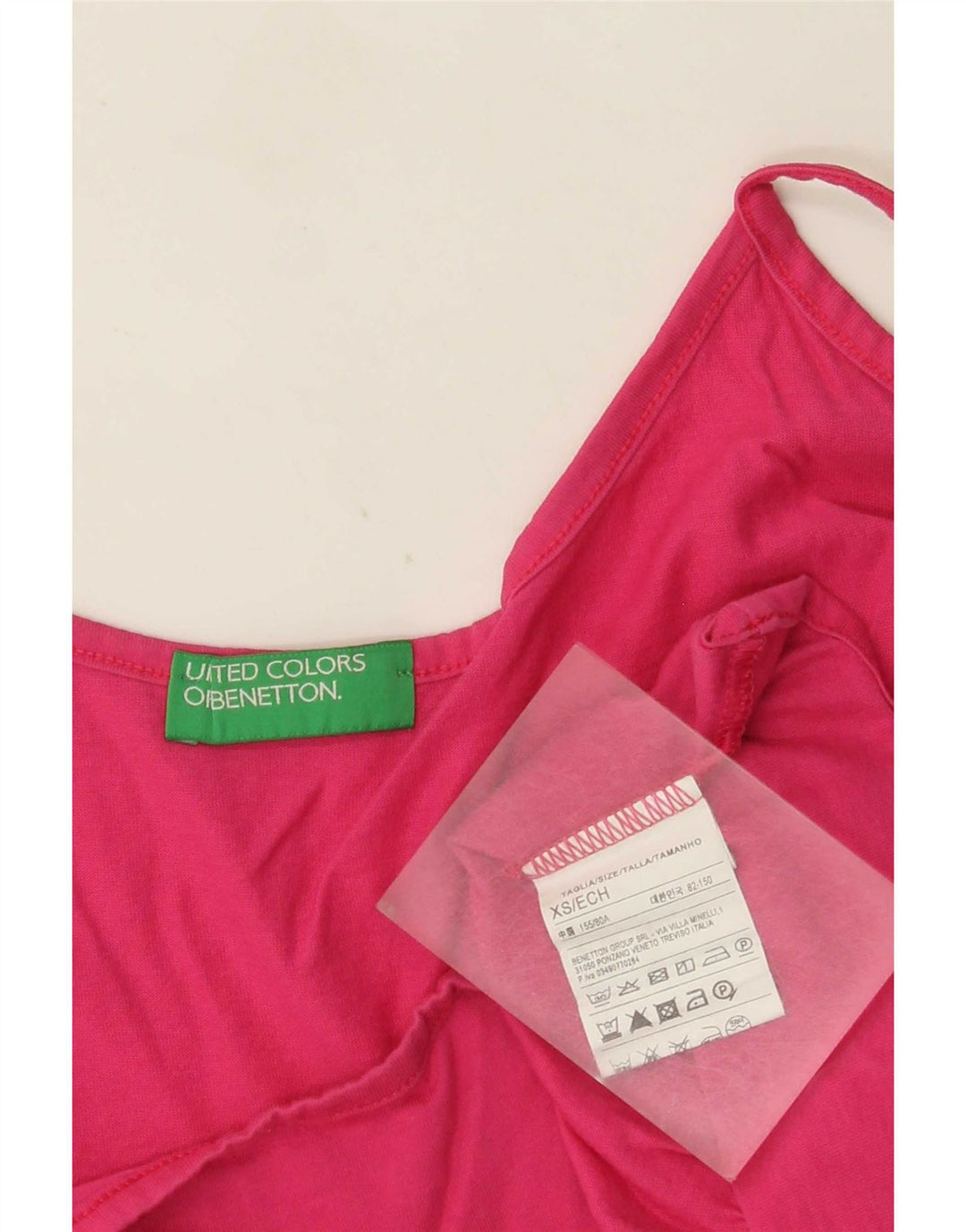 Canottiera da donna Benetton UK 6 XS cotone rosa