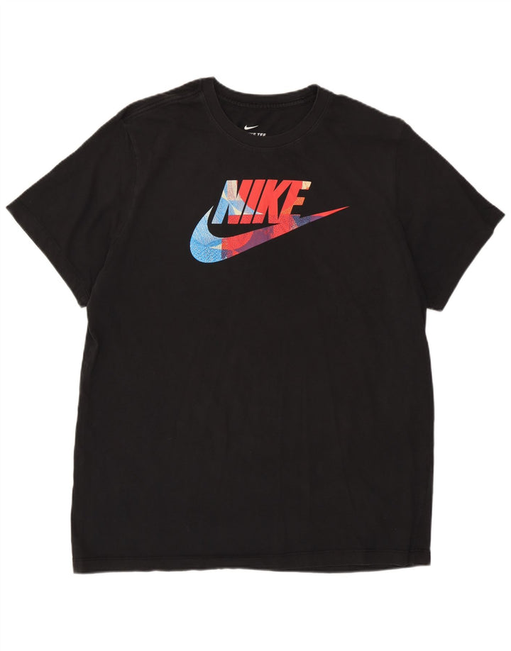 T-shirt grafica da uomo Nike Top grande in cotone nero