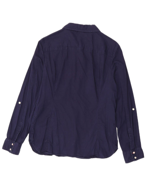 Camicia da donna Tommy Hilfiger UK 14 grande cotone blu navy