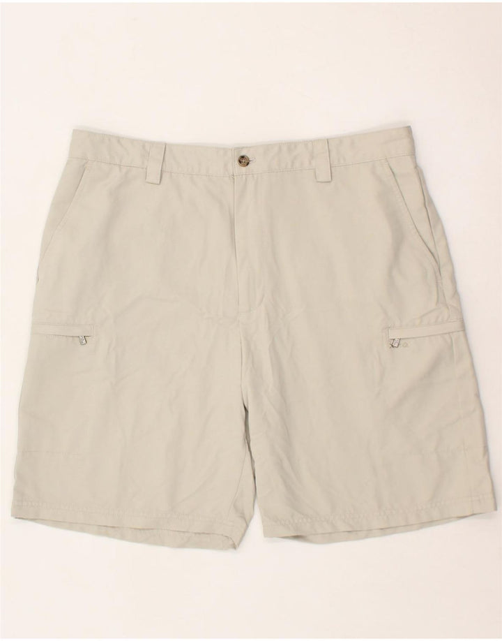 IZOD Mens Cargo Shorts W36 Large Off White Polyester Vintage Izod and Second-Hand Izod from Messina Hembry 
