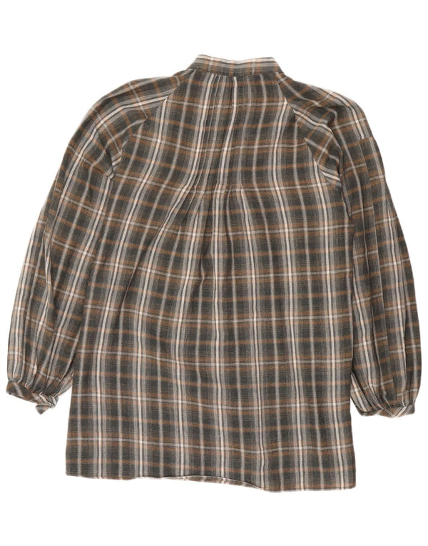 Camicia pullover ampia da donna Zara, vestibilità ampia, lunga, UK 14, grigio medio a quadri