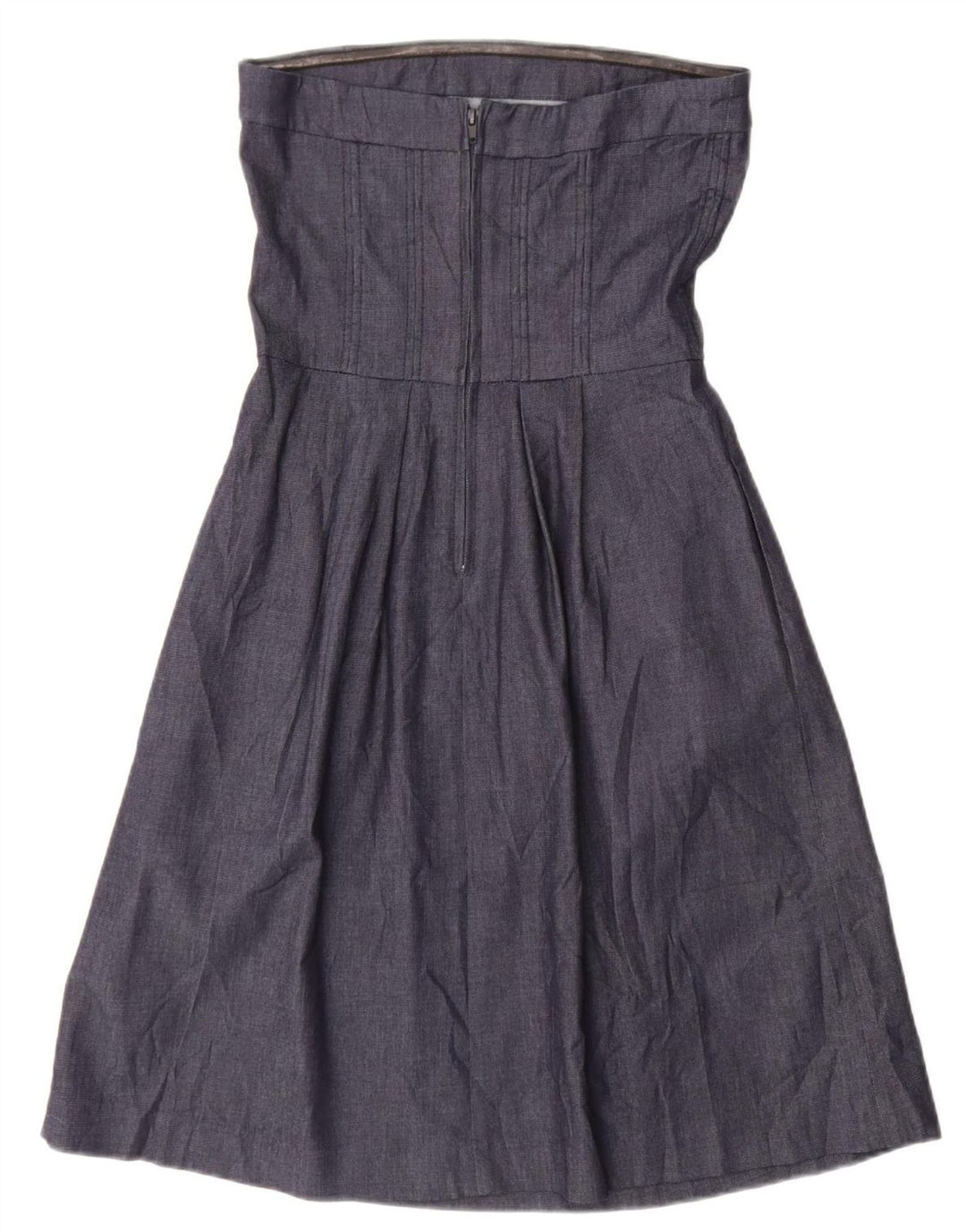 Abito senza spalline da donna Zara UK 12 cotone blu navy medio