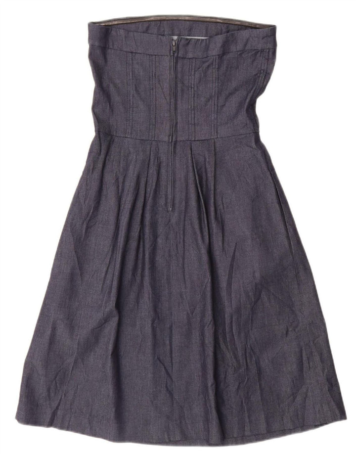 Abito senza spalline da donna Zara UK 12 cotone blu navy medio