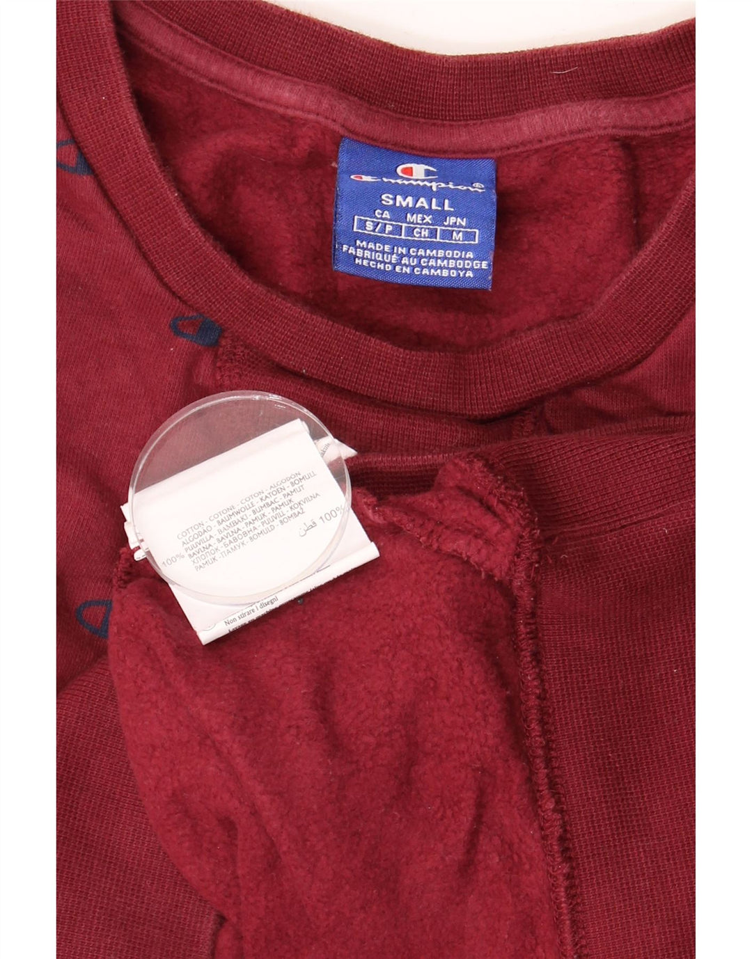 Felpa grafica da uomo Champion Felpa piccola in cotone bordeaux