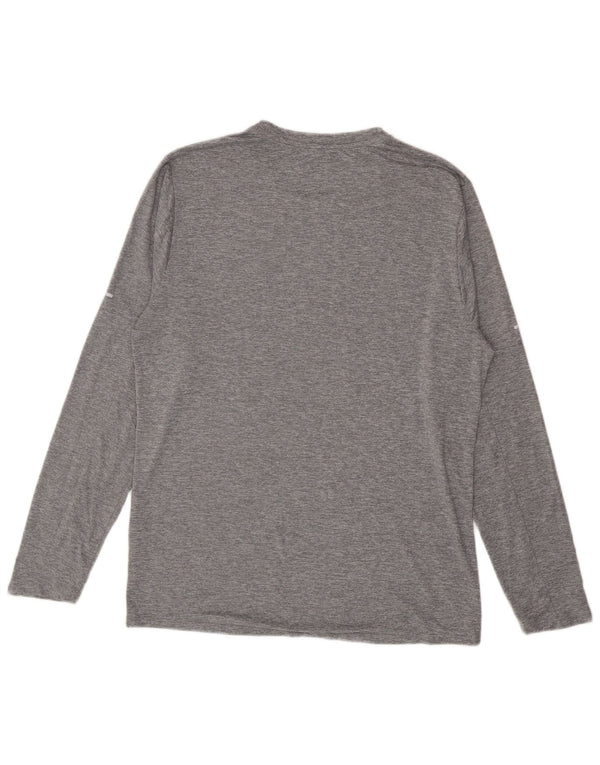 Maglia Nike Dri Fit da uomo a maniche lunghe in poliestere grigio medio