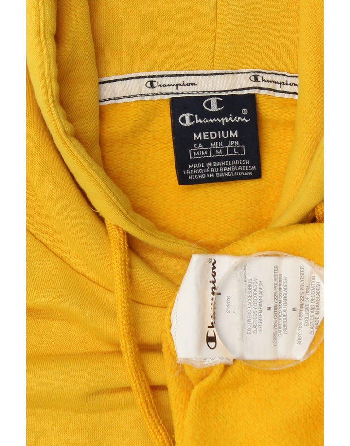 Maglione con cappuccio grafico da uomo Champion in cotone giallo medio