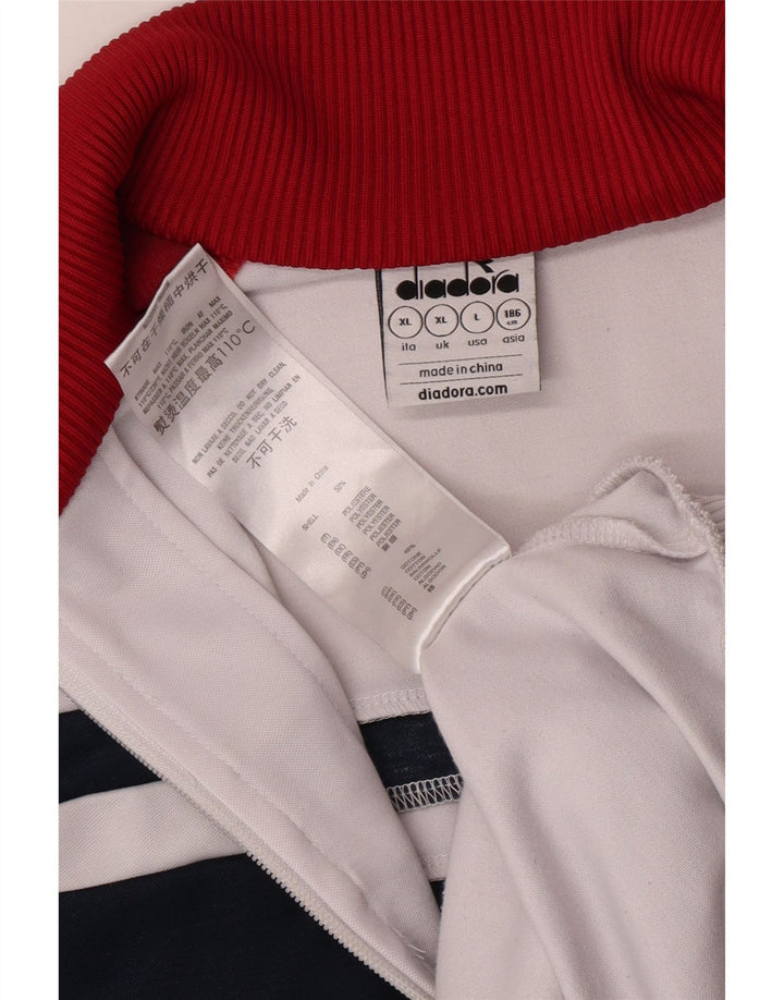 Giacca da tuta grafica da uomo Diadora XL poliestere color block bianco