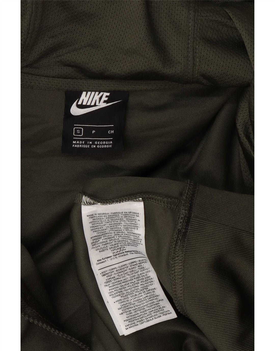 Felpa con cappuccio e zip Nike da uomo piccola in poliestere verde
